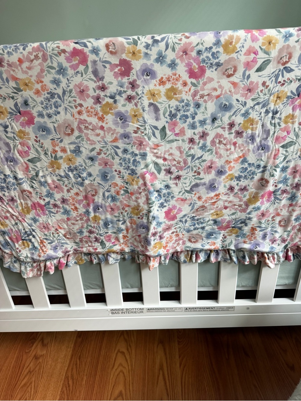 Floral Ruffled Little Sleepies blanket - Pink, Yellow, Blue